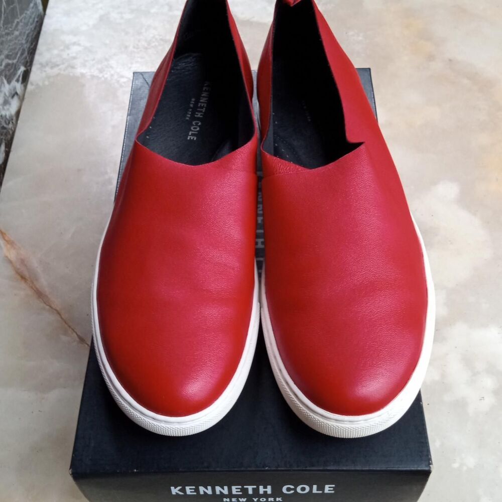 Kenneth Cole Women's Red Leather Loafers